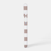 ピンクタウペ&ホワイトストライプパーソナライズされた iPhone 16ケース (左側面)