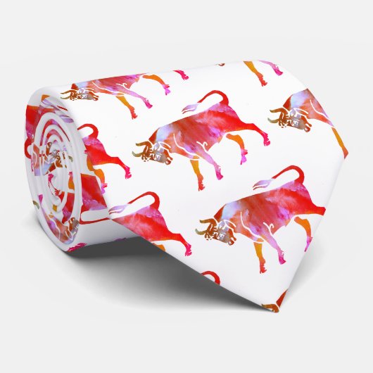 ピンクタウロス〔占星術の〕十二宮図標識 ネクタイ (ロール)