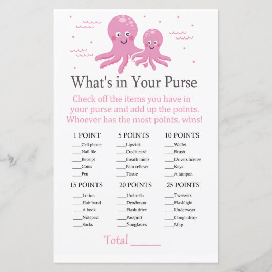 ピンクタコあなたの財布ゲームの中に何がある (正面)