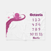 ピンクタコ名マイルストーンフリースブランケット フリースブランケット (正面(横))