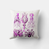 ピンクタコ海洋生物海航海のビーチアート クッション (裏面)