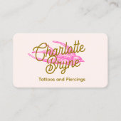 ピンクタトゥーアーティストレトロツバメ 名刺 (正面)