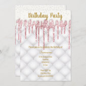 ピンクタフテッドケーキすべての行事誕生日 招待状 (正面/裏面)