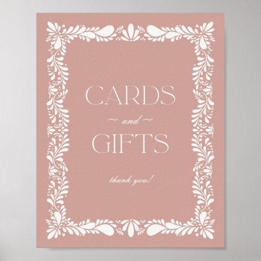 ピンクタラベラスペインのタイルカードとギフトサイン ポスター (正面)