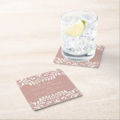 ピンクタラベラタイルスペインのスタイルフィ結婚エスタズ スクエアペーパーコースター (インサイチュ)