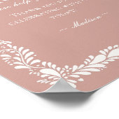 ピンクタラベラタイルスペインのフェスタの好意サイン ポスター (角)