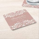 ピンクタラベラタイルフィスペインのエスタバプテスマ スクエアペーパーコースター (アングル)