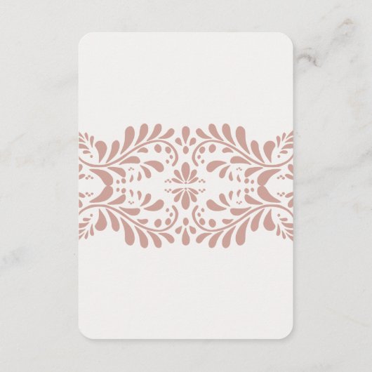 ピンクタラベラタイル共有レシピ招待状インサート エンクロージャーカード (裏面)