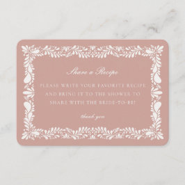 ピンクタラベラタイル共有レシピ招待状インサート エンクロージャーカード