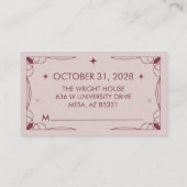 ピンクタロットインスパイアRSVPカード エンクロージャーカード (裏面)