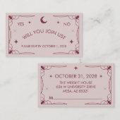 ピンクタロットインスパイアRSVPカード エンクロージャーカード (正面/裏面)