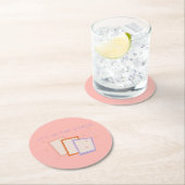 ピンクタロットカード美学 ラウンドペーパーコースター (インサイチュ)