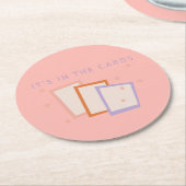 ピンクタロットカード美学 ラウンドペーパーコースター (アングル)