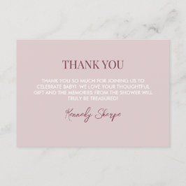 ピンクタロットベビーシャワーサンキューカード エンクロージャーカード