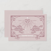 ピンクタロット赤ちゃんシャワーおむつラッフルエンクロージャー エンクロージャーカード (正面/裏面)