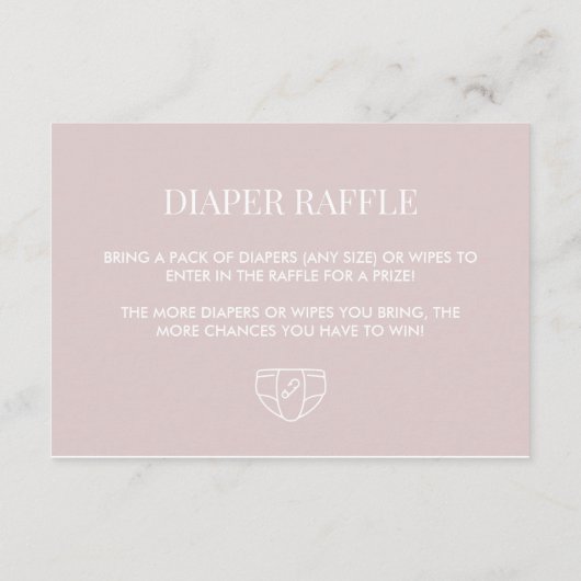 ピンクタロット赤ちゃんシャワーおむつラッフルエンクロージャー エンクロージャーカード (裏面)