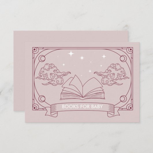 ピンクタロット赤ちゃんシャワーベビー収納用ブック エンクロージャーカード (正面/裏面)