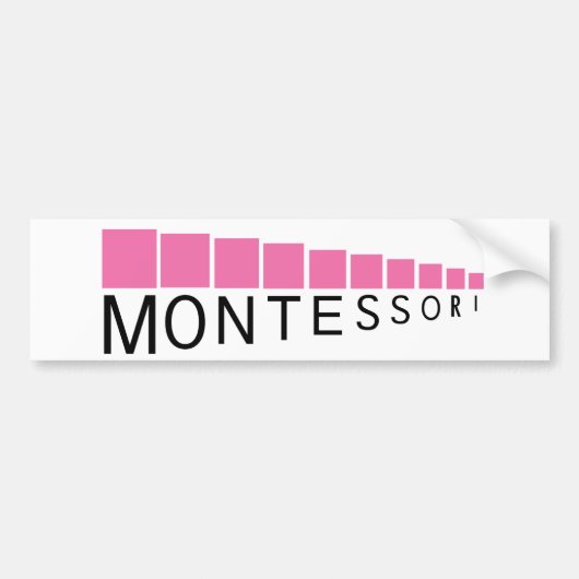 ピンクタワーのMontessoriのバンパーステッカー バンパーステッカー (正面)