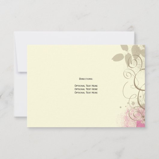 ピンクタングランジ葉スワーズリハーサルディナー 招待状 (裏面)