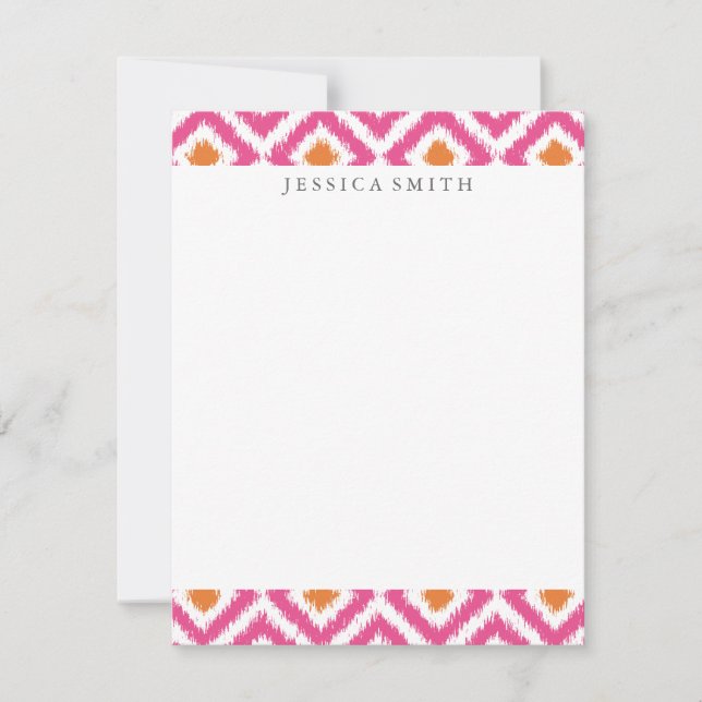 ピンクタンジェリンイカットパターン (正面)