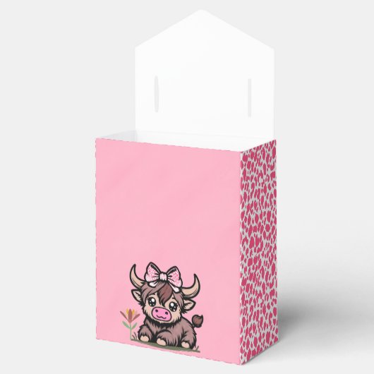 ピンクタンハイランドカウガールベビーシャワー フェイバーボックス (オープン)