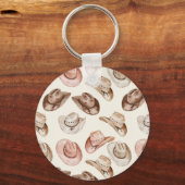 ピンクタンフローラウェスタンフローラ女性のカーボーイハット キーホルダー (裏面)