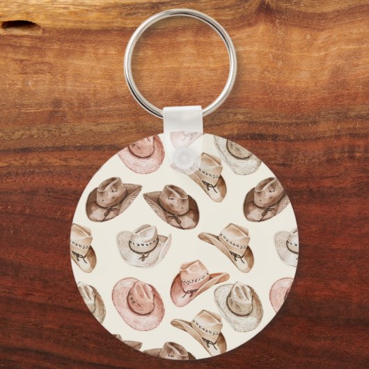 ピンクタンフローラウェスタンフローラ女性のカーボーイハット キーホルダー (裏面)