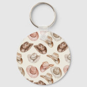 ピンクタンフローラウェスタンフローラ女性のカーボーイハット キーホルダー (裏面)