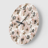 ピンクタンフローラウェスタンフローラ女性のカーボーイハット ラージ壁時計 (傾斜)