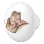 ピンクタンフローラウェスタン女性のカーボーイハット セラミックノブ (右)