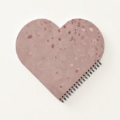 ピンクタンブラウン光沢のある金ゴールドエレガントランダム葉 ノートブック (裏面)