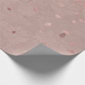 ピンクタンブラウン光沢のある金ゴールドエレガントランダム葉 ラッピングペーパー (角)