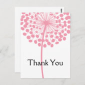 ピンクタンポポ花ありがとうポストカード2 ポストカード (正面/裏面)