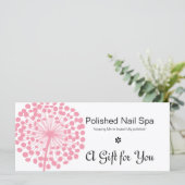 ピンクタンポポ花ギフト券2 (スタンド正面)