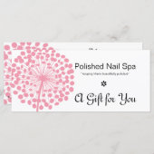 ピンクタンポポ花ギフト券2 (正面/裏面)