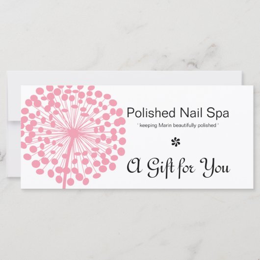 ピンクタンポポ花ギフト券2 (正面)