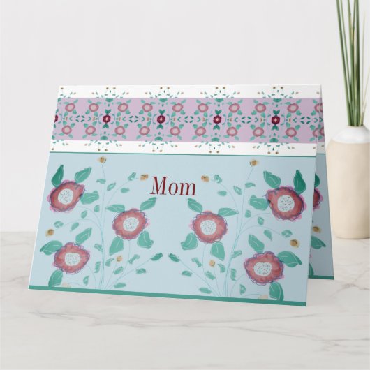 ピンクターコイズとライトブルー カード (正面)