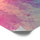 ピンクターコイズウォーター芸術的カラー抽象芸術ウルフ ポスター (角)