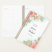 ピンクターコイズグラデーションフローラブーケ結婚バラ プランナー手帳 (ディスプレー)