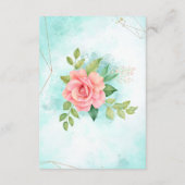 ピンクターコイズグラデーションフローラ結婚バラ詳細 エンクロージャーカード (裏面)