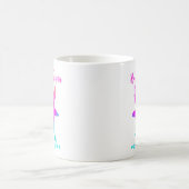 ピンクターコイズバレパーソナライズされたリナ コーヒーマグカップ (中央)
