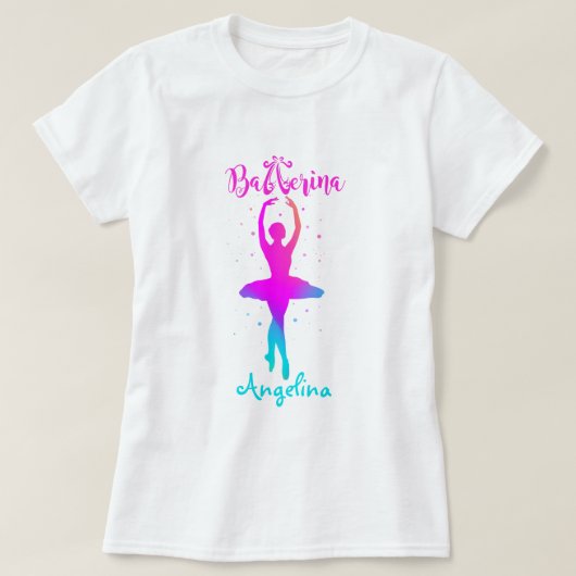 ピンクターコイズバレリーナTシャツ Tシャツ (デザイン正面)