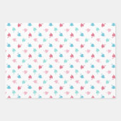 ピンクターコイズフォトコラージュモノグラム卒業生 ラッピングペーパーシート (正面3)