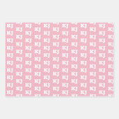 ピンクターコイズフォトコラージュモノグラム卒業生 ラッピングペーパーシート (正面2)