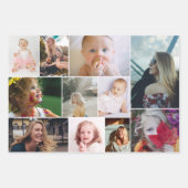 ピンクターコイズフォトコラージュモノグラム卒業生 ラッピングペーパーシート (正面)