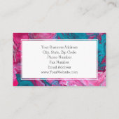 ピンクターコイズマーブルメイクアップアーティスト美容師 名刺 (裏面)