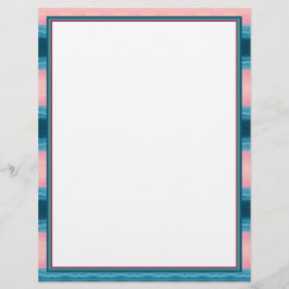 ピンクターコイズ及びティール（緑がかった色）ブルー レターヘッド