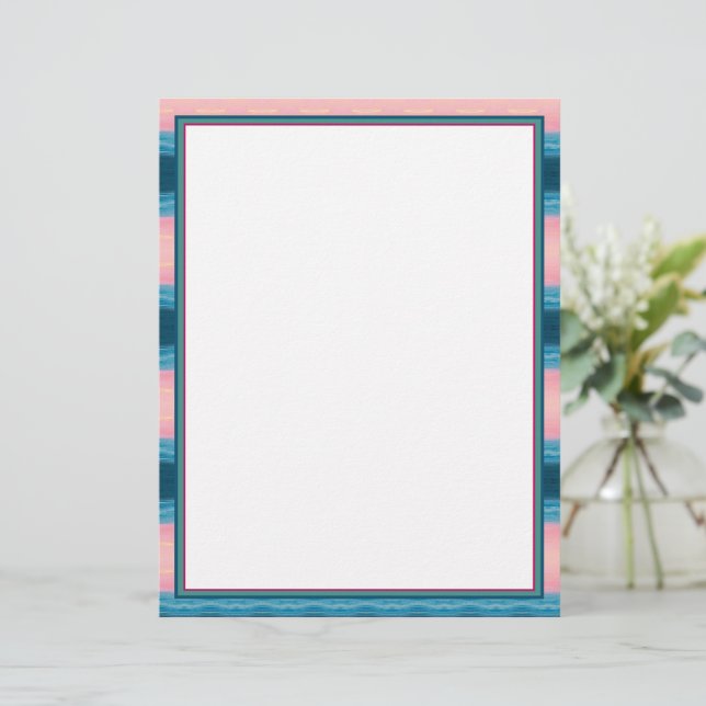 ピンクターコイズ及びティール（緑がかった色）ブルー レターヘッド (スタンド正面)