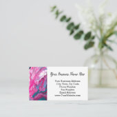 ピンクターコイズ大理石絵を描注の絵を描アート 名刺 (スタンド正面)