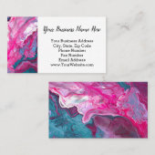 ピンクターコイズ大理石絵を描注の絵を描アート 名刺 (正面/裏面)